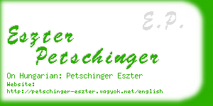 eszter petschinger business card